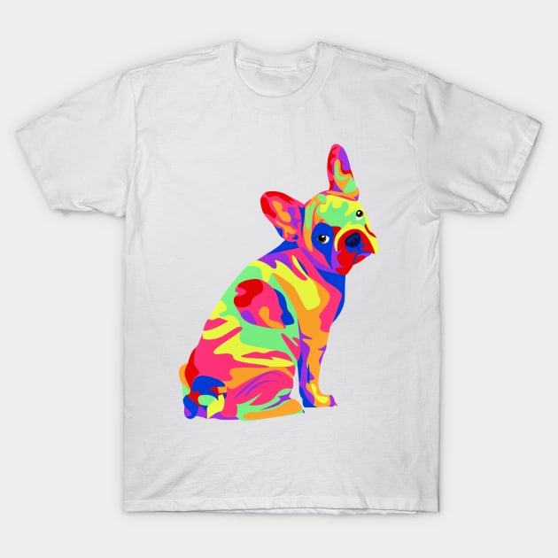 Multicolor Frenchie T-Shirt by Ashley Warner